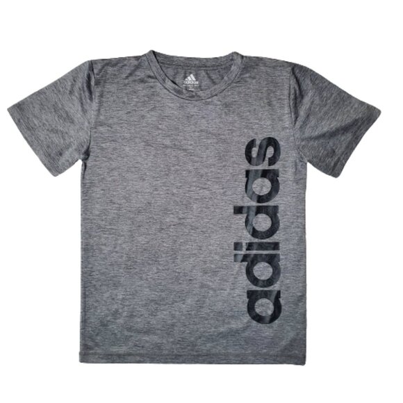 Adidas Youth Gray Logo T-Shirt – Size M (10/12) Short Sleeve Tee - Picture 2 of 5